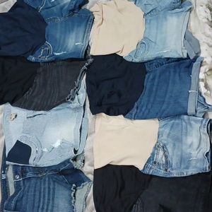8 Pair Maternity Jean Shorts